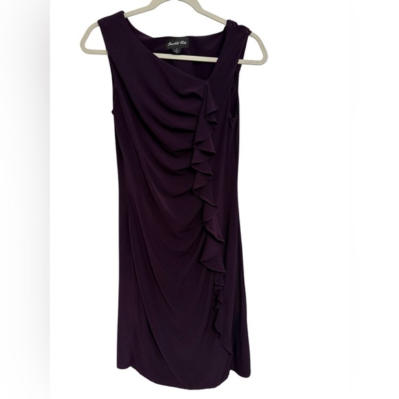 Scarlet Nite Purple Ruffle Sleeveless Dress Size 8 - Picture 1 of 3
